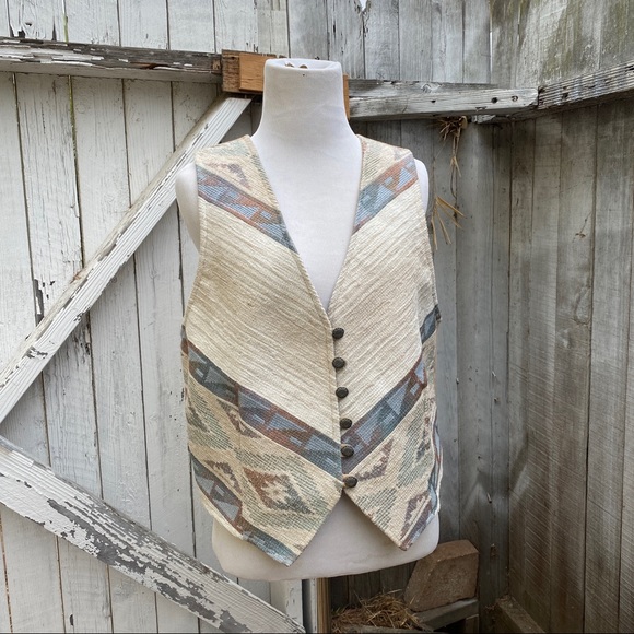 1980’s Vintage Roper Western Aztec Vest Jacket Top - Picture 2 of 6